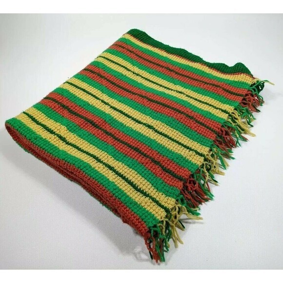 Hand Knit Crochet Throw‎ Blanket - Picture 1 of 7